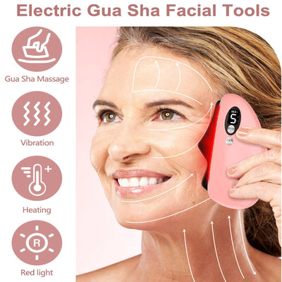 Gua Sha Facial Tool, Electric Black Obsidian Guasha Tool Massage Gua Sha Stone by Glamytek