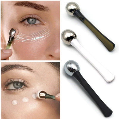 2pc Eye Roller Eye Cream Applicator Cosmetic Spatula Anti Wrinkle Facial Spoon Gold Alloy Face Thin Skin Care Tool Eye Care Wrinkle Remove Dark Circles by Glamytek