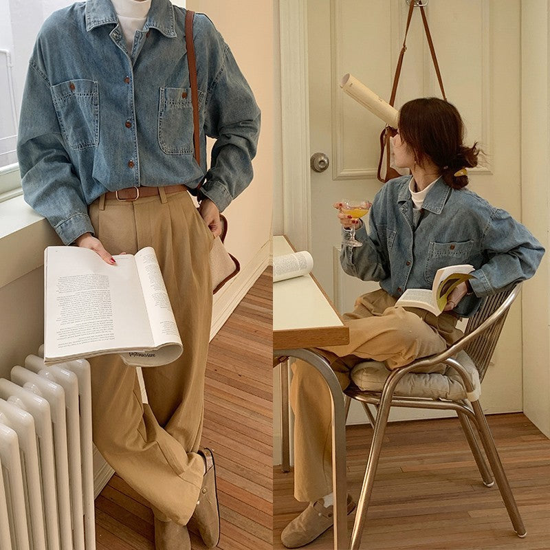 French Retro High Waist Korean Style Slimming Casual Pants by Glamytek