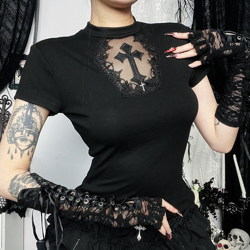 Women's Sexy Cross Print T-Shirt by Glamytek