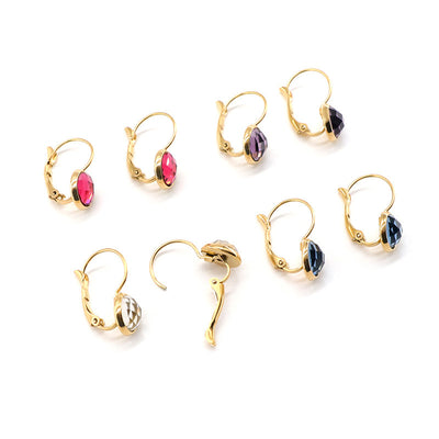 Jewelry Austrian Glass Crystal Earrings Women Ear Hook by Glamytek