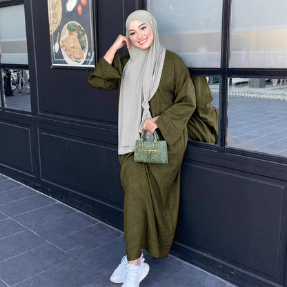 Solid-colored casual dress gown