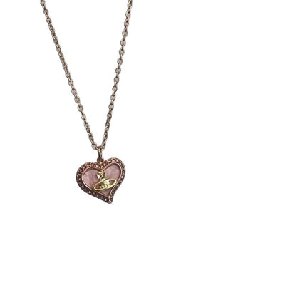Heart-shaped Saturn necklace