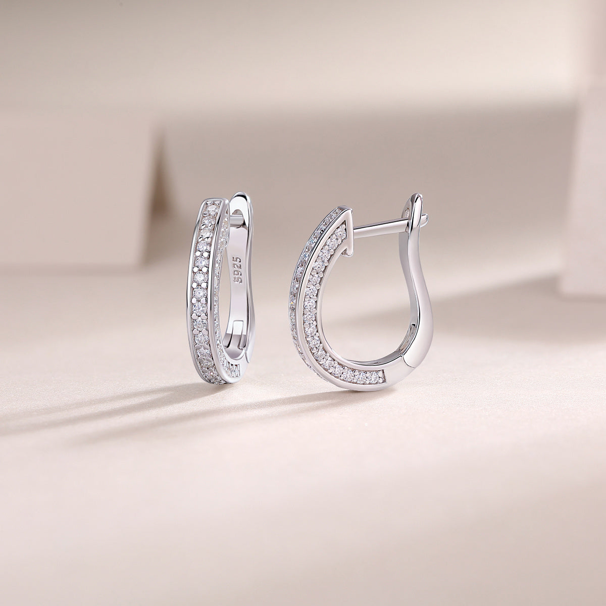 Highlight - S925 Moissanite Sterling Silver Earrings With Platinum-plated Stud Earrings, Fashionable, Trendy And Affordable Diamond Jewelry by Glamytek