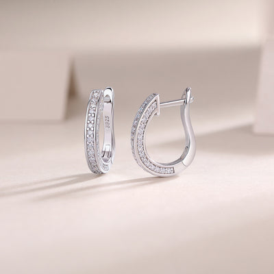 Highlight - S925 Moissanite Sterling Silver Earrings With Platinum-plated Stud Earrings, Fashionable, Trendy And Affordable Diamond Jewelry by Glamytek