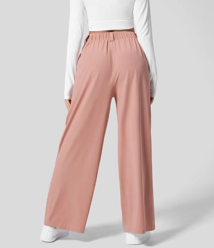 High-waisted  wide-leg loose trousers