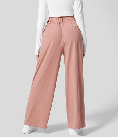 High-waisted  wide-leg loose trousers