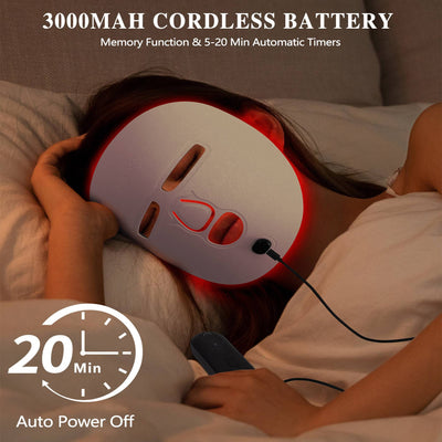LED Face Mask Facial Care Tool, Red Light Therapy Mask For Face For Home Travel by Glamytek