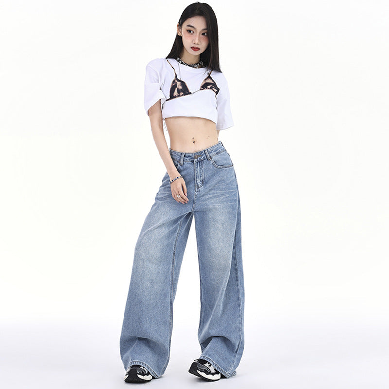 High-waisted wide-leg jeans for women
