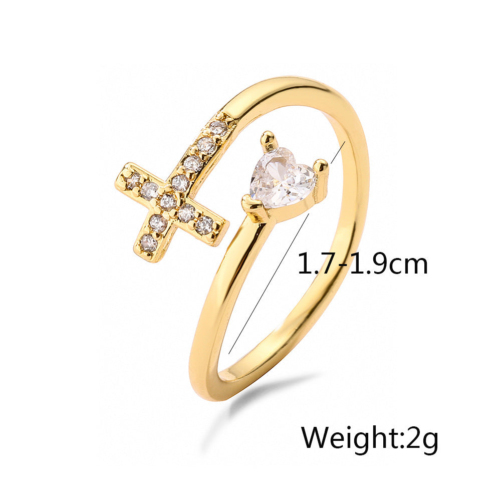 New Fashion Clear Shiny CZ Zircon Cross Evil Eye Rings For Women Girl Finger Accessories Party Jewelry Gift by Glamytek