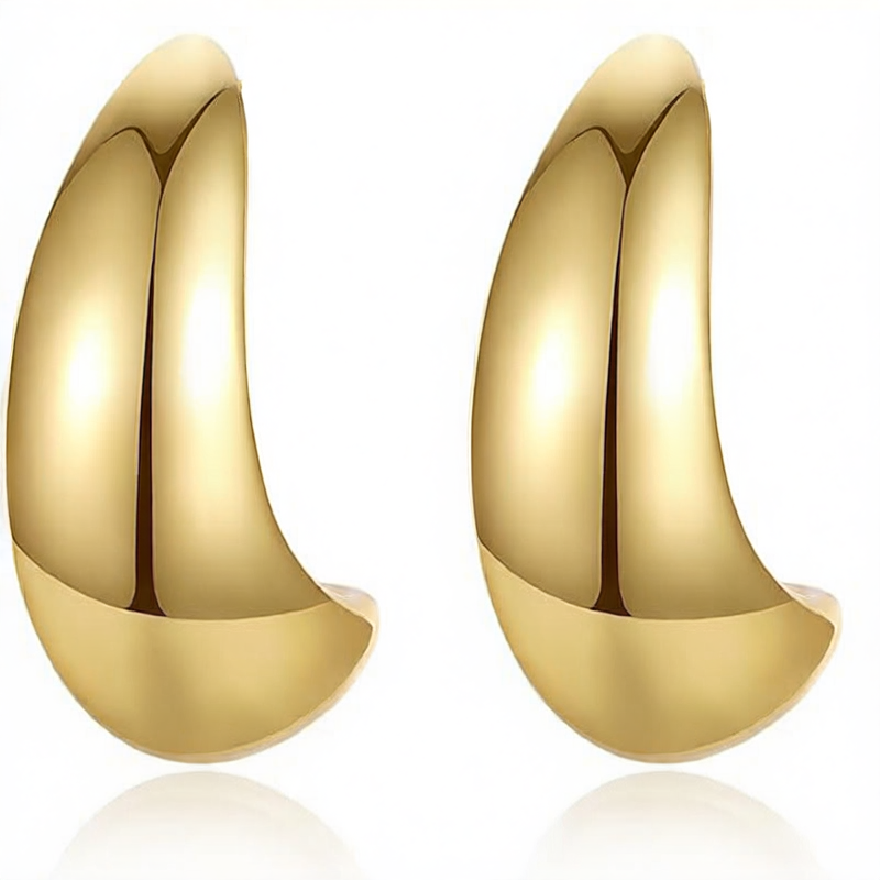 Gold-plated lady's gold hoop earrings