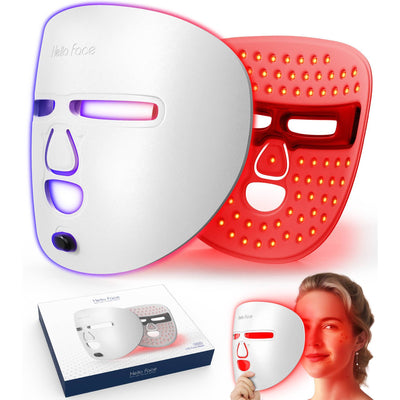 LED Face Mask Facial Care Tool, Red Light Therapy Mask For Face For Home Travel by Glamytek