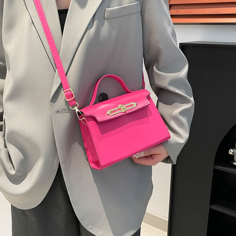 Solid Color PU Bag Small Square Handbag