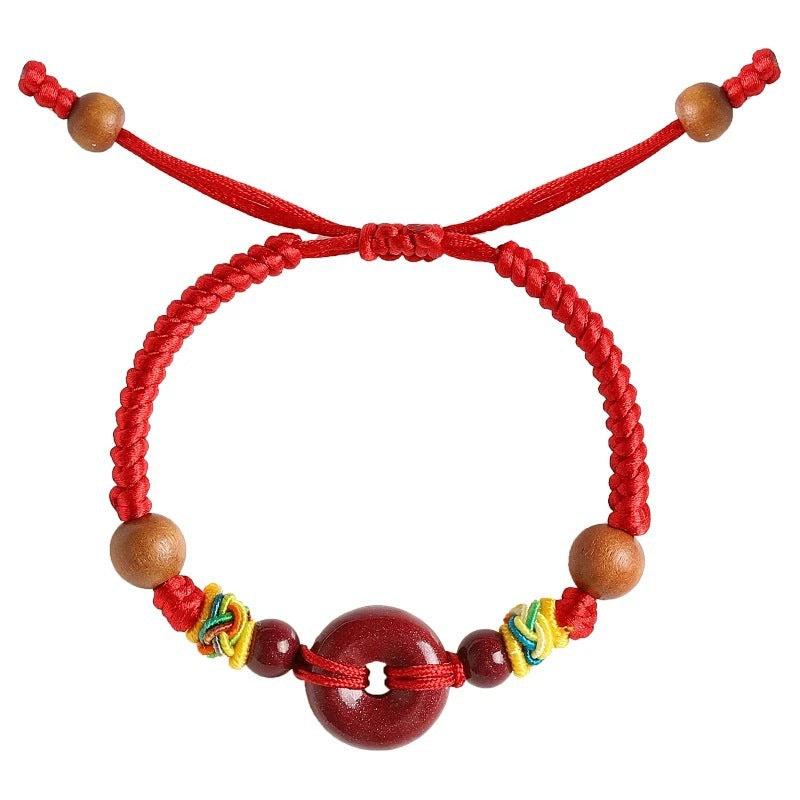 New Cinnabar Ping An Buckle Red Hand Rope