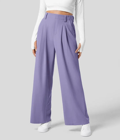 High-waisted  wide-leg loose trousers