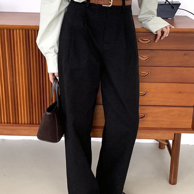 French Retro High Waist Korean Style Slimming Casual Pants by Glamytek