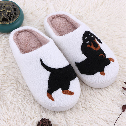 cartoon sausage puppy cute funny cotton slippers
