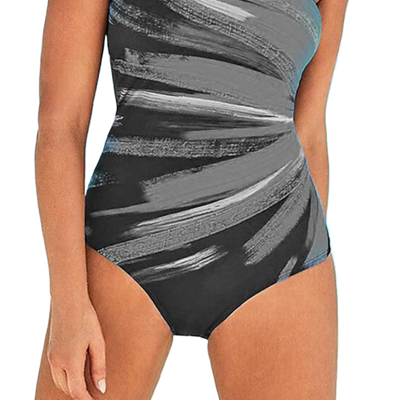 Form-fitting one-piece swimming suit by Glamytek