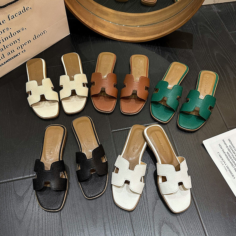 Beach H-shaped flat sandals