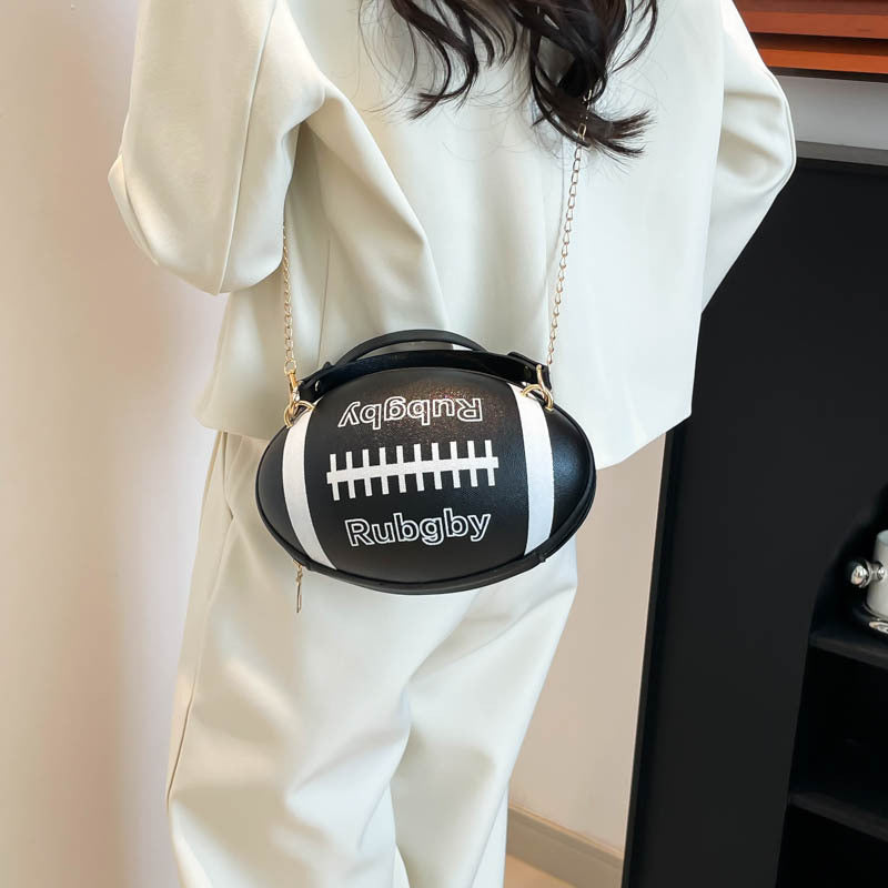 Small Round Crossbody Bag with Chain Strap