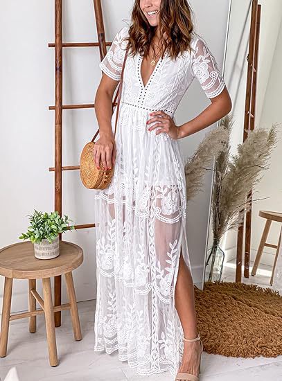 A frilled lace summer dress by Glamytek