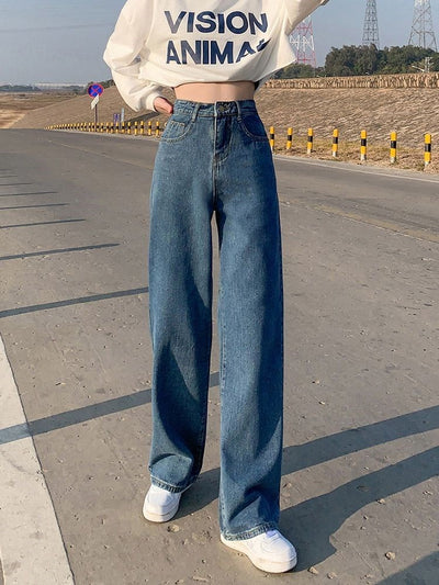 Wide Leg Jeans For Women Bottom Baggy Denim Pants Trousers by Glamytek