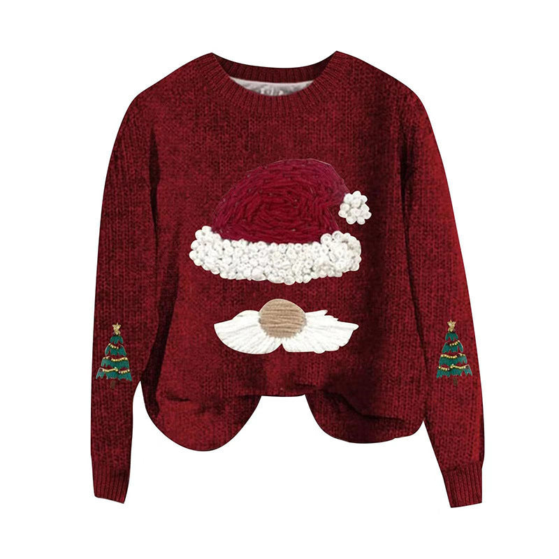 Women's Casual Christmas Print Loose Pullover by Glamytek