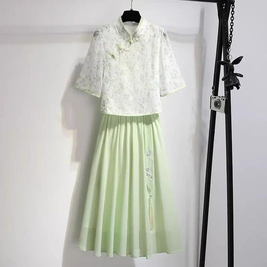 Green Han dress for women's wear