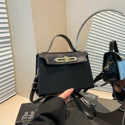 Solid Color PU Bag Small Square Handbag
