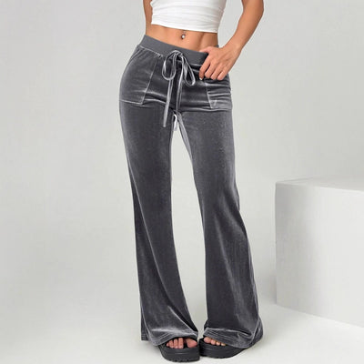 Women's Clothing Flared Trousers Commuting Figure Flattering Casual by Glamytek
