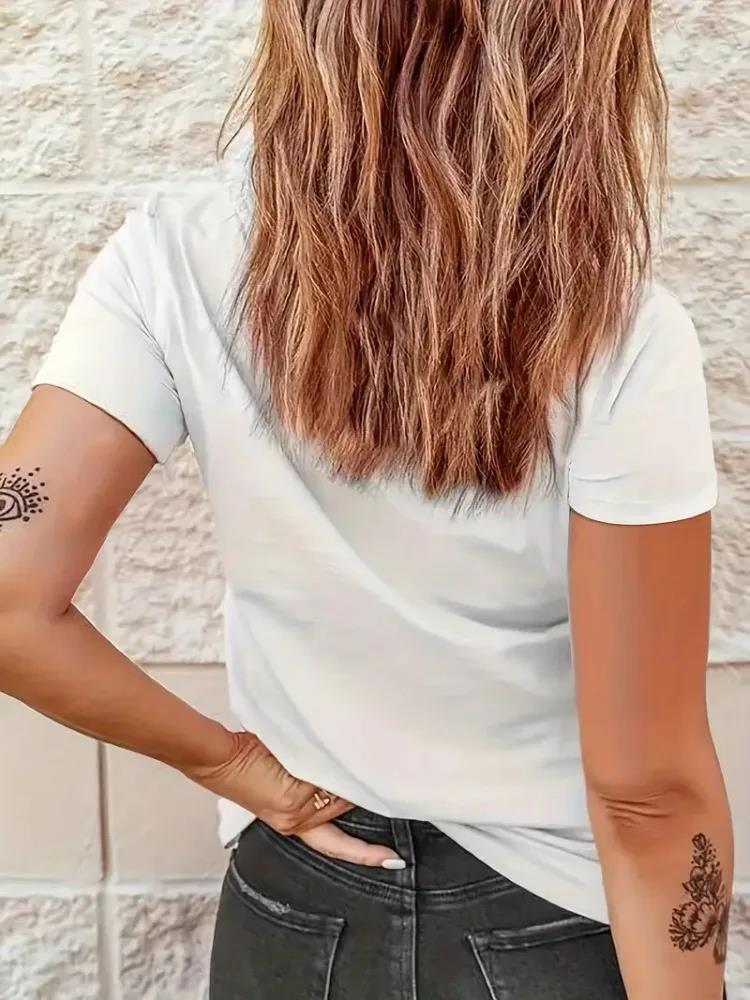 Cowgirl Floral Print T-shirts Women Summer Tshirt Lady Rive by Glamytek