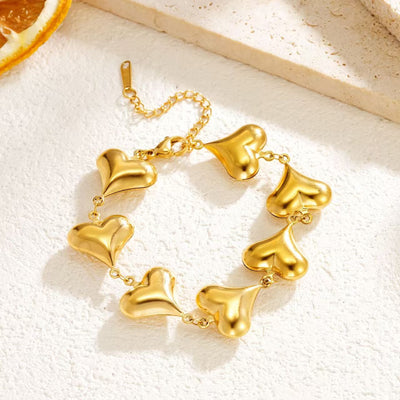 Steel Heart Necklace and Bracelet