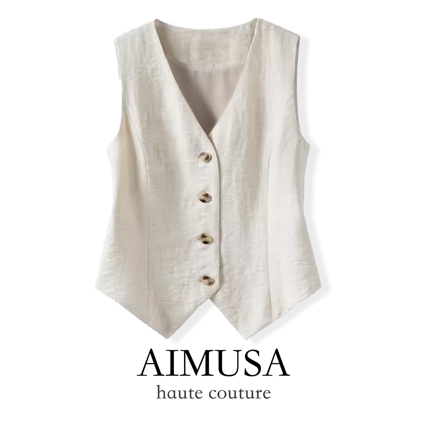 [Natural Fiber] Linen vest Vest Women's Summer 2025 Spring and Summer New arrival Elegant Sleeveless Waistcoat Vest