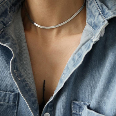 Clavicle Necklace Titanium Steel Color Preserving -