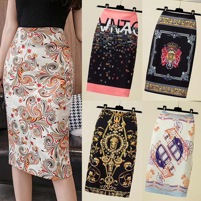 Court Women's Printed Wear Pencil Sheath Skirt by Glamytek