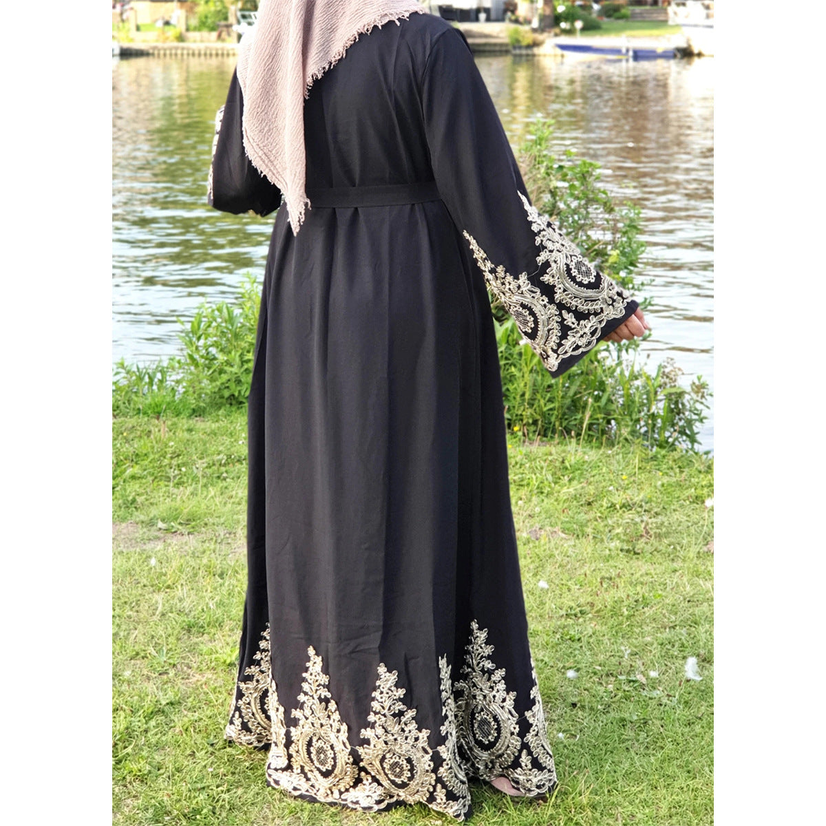 Lace fitted robe