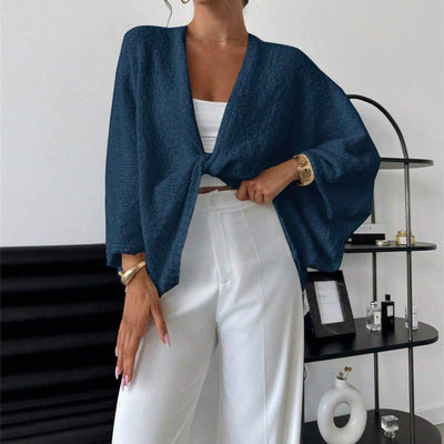 Women's Criss Cross Front Knit Sweater Long Sleeve Pullover, Loose Fit Twisted Design Fall Top by Glamytek
