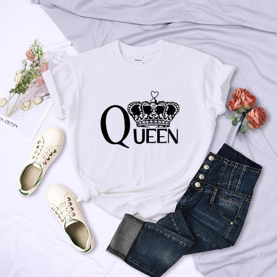 Queen'S Big Crown Printed Women T Shirts Breathable Summer by Glamytek