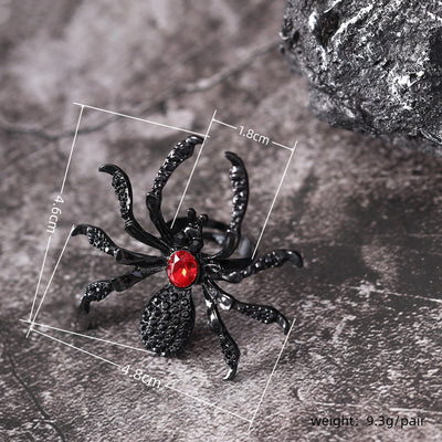 Halloween Spider Ring With Rhinestone Ins Personality Fashion Open Rings For Women Jewelry Accessories by Glamytek