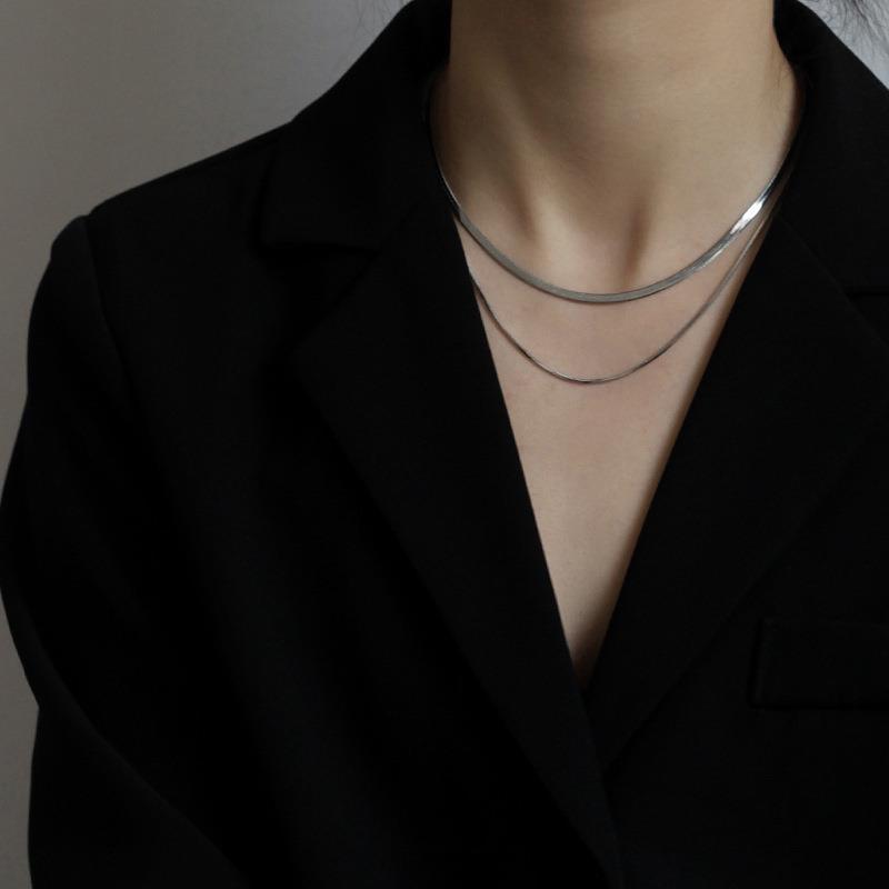 Clavicle Necklace Titanium Steel Color Preserving -