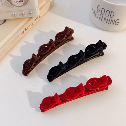Flocked Braided Hairpin for Women