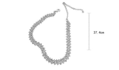 Full Rhinestone Necklace Necklace Clavicle Chain Necklace Fashion Necklace by Glamytek