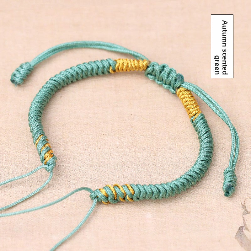 Gold wire diamond knot bracelet
