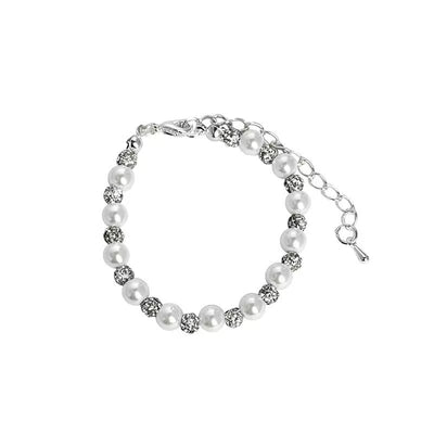 Elegant Pearl and Crushed Silver Beaded Bracelet