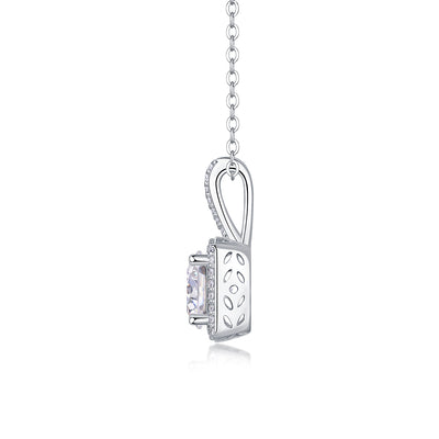 Small Square Diamond - A Fashionable And Luxurious Diamond Jewelry Piece Set With 2-carat Moissanite S925 Sterling Silver And Platinum-plated Pendant by Glamytek