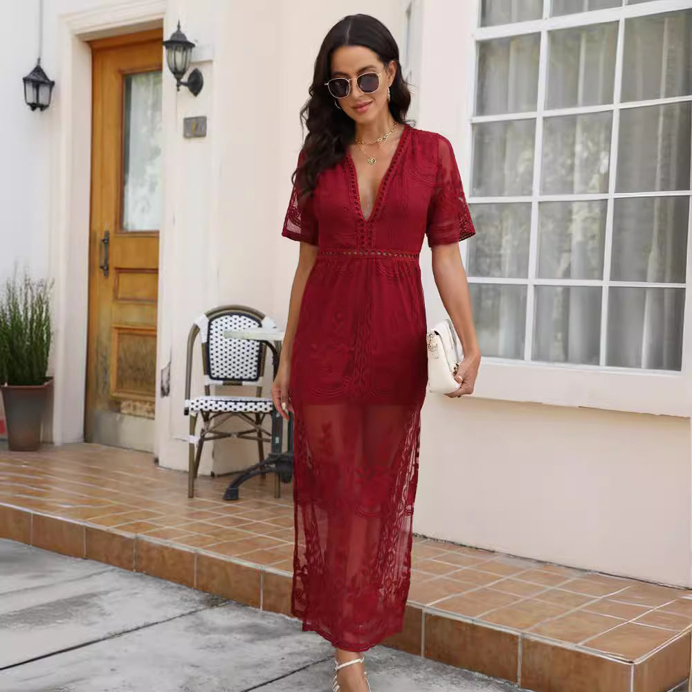 A frilled lace summer dress by Glamytek