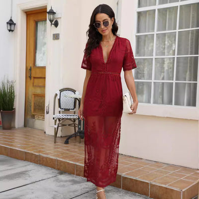A frilled lace summer dress by Glamytek