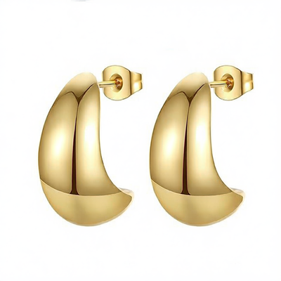 Gold-plated lady's gold hoop earrings