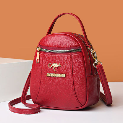 Three-layer cowhide hand-held shoulder crossbody bag