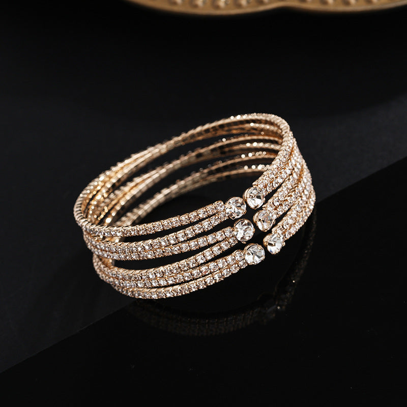 Elastic multi-row combination large bracelet